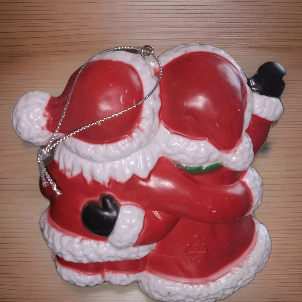 Holiday Time Santa & Mrs Claus‎ Ornament Blow Mold Style Retro